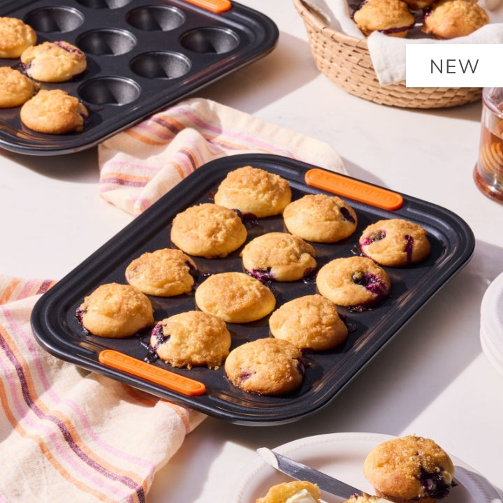 Set of 2 Metal Bakeware 12-Cup Mini Muffin Pans
