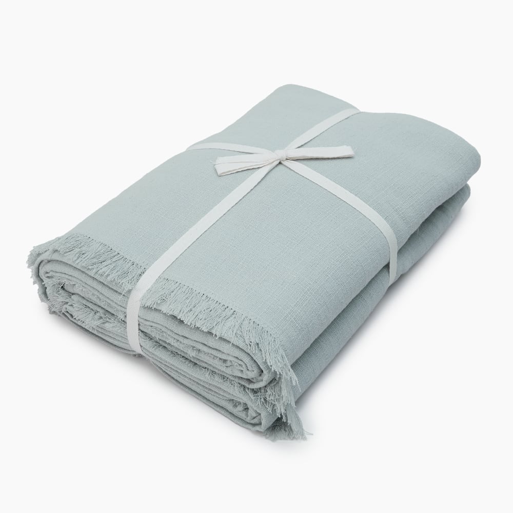 Stonewashed Cotton Light Grey Tablecloth